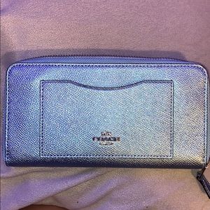 Blue Metallic Coach Wallet
